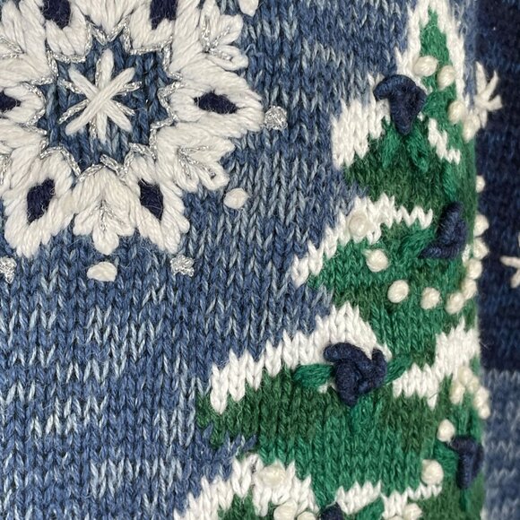 Vintage Heirloom Collectibles HOLIDAY SNOWMAN Sweater Size L Zip Cardigan Frosty - Picture 7 of 14